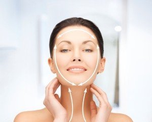 face and hands of beautiful woman