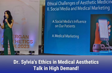 Dr. Sylvia Delivers a Talk About “Ethics in Aesthetic Medicine” at the Allergan Aesthetics Week 2023 in Manila