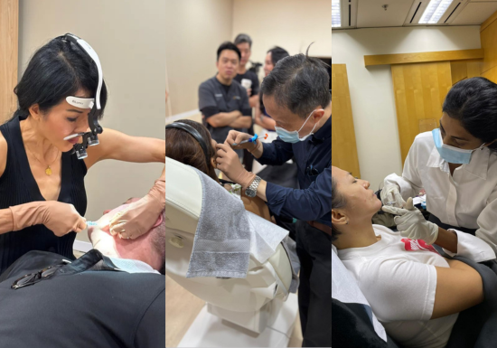 Doctors at Cutis performing hybrid filler.